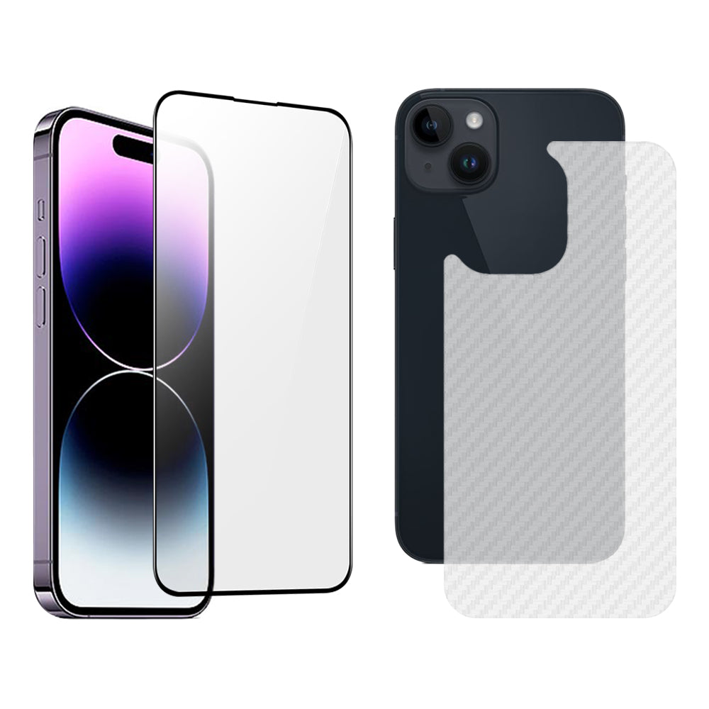 TGVI'S For iPhone 15 Plus 2.5D Screen Protector Antibacterial Phone Front Screen Film+Back Protector TGVI'S For iPhone 15 Plus 2.5D Screen Protector Antibacterial Phone Front Screen Film+Back Protector